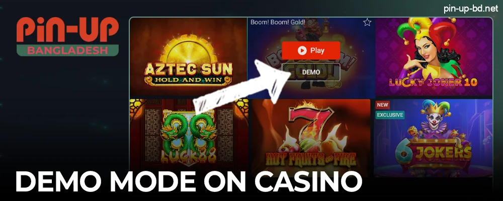 Demo mode Casino games at Pin Up