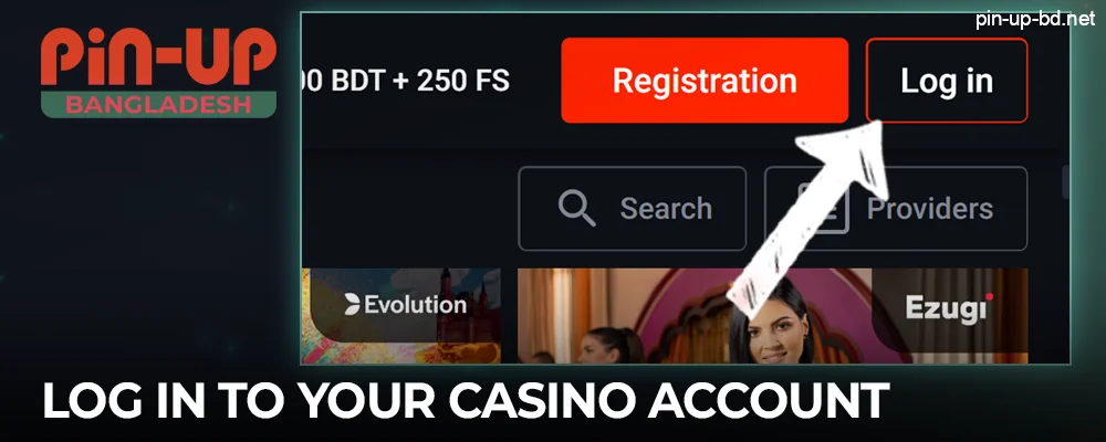 Sign in to your Pin Up Casino account