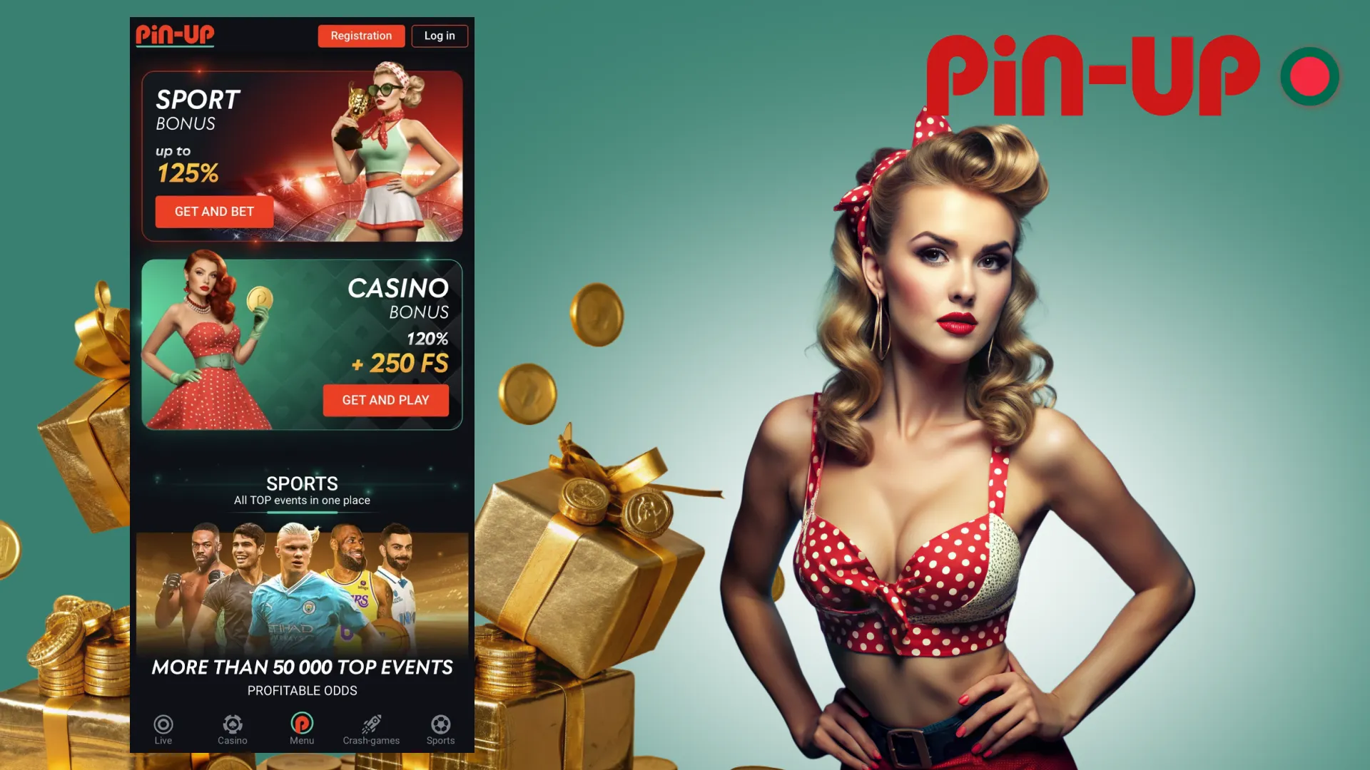 Use our unique promo code, which will give you a bonus and an easy start in online casino games and sports betting.